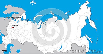 Russia Federation detailed map Stock Photo