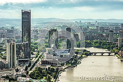 Russia . Ekaterinburg . View city waterfront Stock Photo