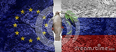 Russia European Union Crisis Cartoon Illustration