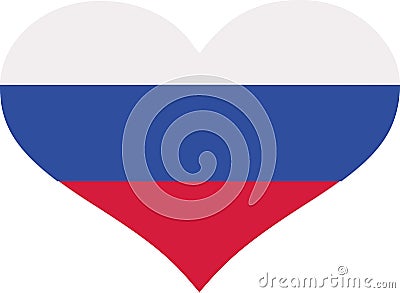 Russia flag heart Vector Illustration