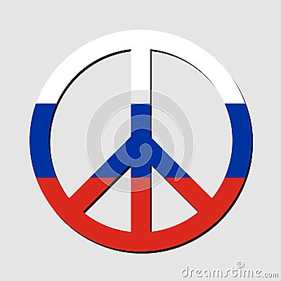 Russia flag in peace symbol. No war. Peaceful concept. Vector illustration Vector Illustration