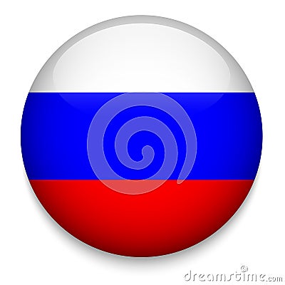 RUSSIA flag button Stock Photo