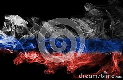 Russia flag smoke Stock Photo