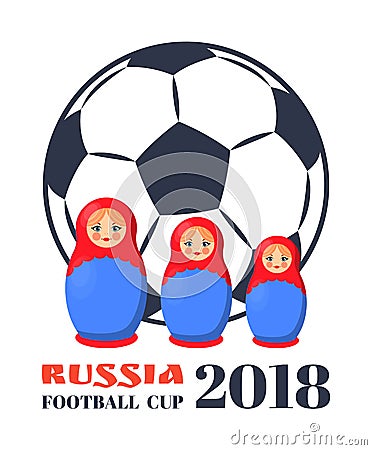 Russia Football Cup Dolls Vector Illustration Vector Illustration