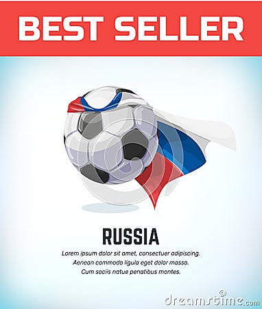 Russia football or soccer ball. Football national team. Vector illustration Vector Illustration