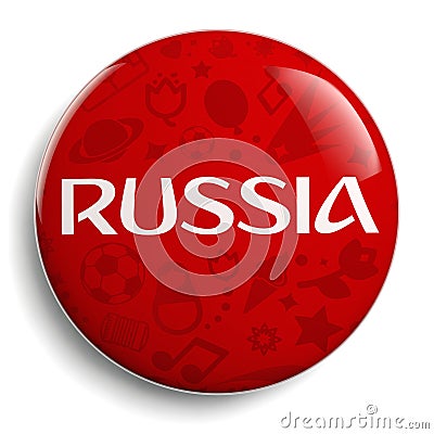 Russia Football Red Round Symbol Stock Photo