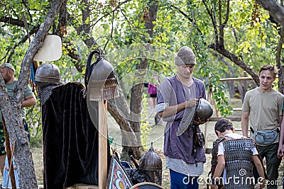 Russia, Gardarika - August 27, 2022: Fest of historical reconstruction Ural Fortress, Middle Ages and the Great Editorial Stock Photo