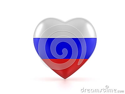 Russia heart flag Cartoon Illustration