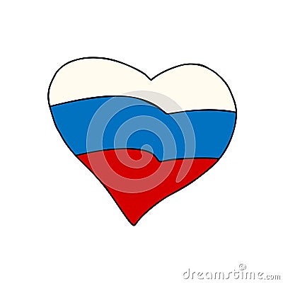 Russia heart, Patriotic symbol Vector Illustration