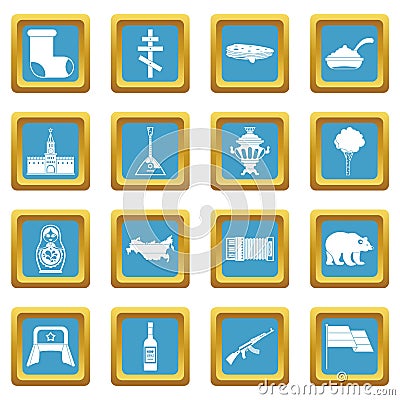 Russia icons azure Vector Illustration