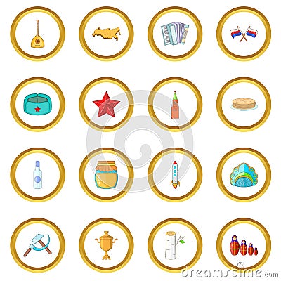 Russia icons circle Vector Illustration