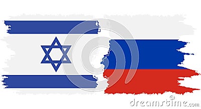 Romania and Israel grunge flags connection vector Vector Illustration