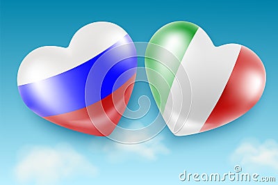 Russia Italy solidarity Vector Illustration