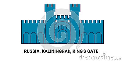 Russia, Kaliningrad, King's Gate, travel landmark vector illustration Vector Illustration