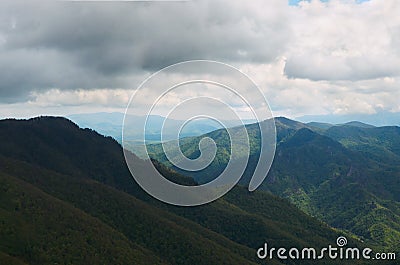 Russia. Krasnodar region. Mountain peaks in Adygea. Stock Photo