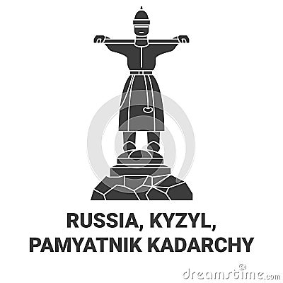 Russia, Kyzyl, Pamyatnik Kadarchy travel landmark vector illustration Vector Illustration