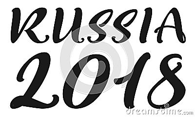 Russia 2018 lettering text translation from russian Vector Illustration