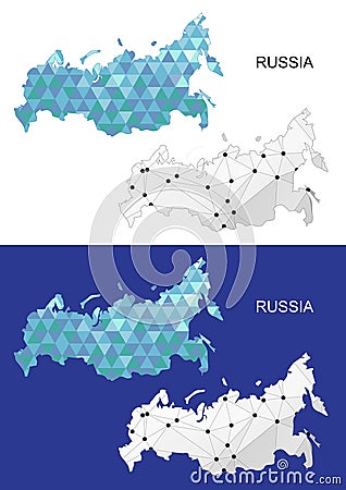 Russia map in geometric polygonal style. Abstract gems triangle. Vector Illustration