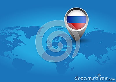 Russia map pointer Vector Illustration