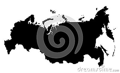 Russia map silhouette illustration Vector Illustration