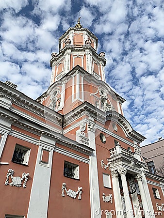 Russia, Moscow, Church of Archangel Gabriel, Menshikov tower. Early 18th century Stock Photo
