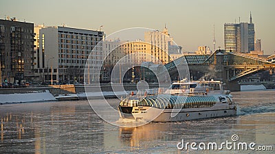 Russia. Moscow. Khamovniki. View of the Moscow river. Editorial Stock Photo