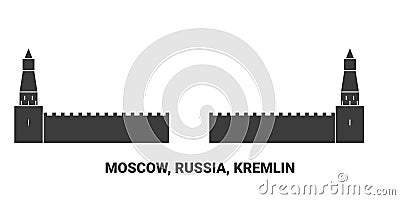 Russia, Moscow, Kremlin travel landmark vector illustration Vector Illustration