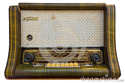 Retro radio receiver of the USSR 1950-1960 Editorial Stock Photo