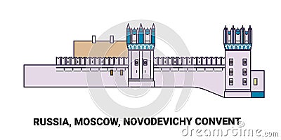 Russia, Moscow, Novodevichy Convent travel landmark vector illustration Vector Illustration