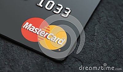 Russia, Moscow - OCTOBER 6, 2018: MasterCard credit card Editorial Stock Photo