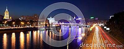 Russia-23.05.2014, Moscow panorama view on the river from the b Editorial Stock Photo