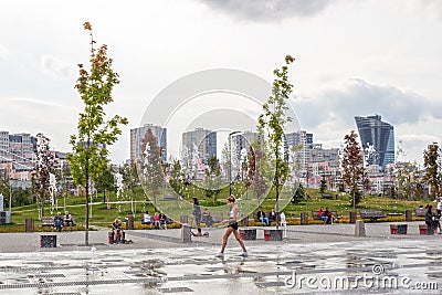 Russia, Moscow, Park at Khodynka field Editorial Stock Photo