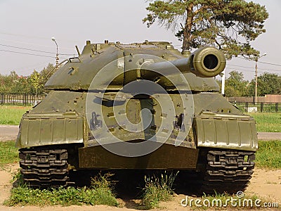 Russia. Moscow region. Military Museum in Lenino-Snegiri. Tank IS 2 Editorial Stock Photo