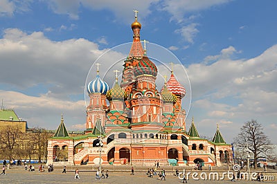 Russia, Moscow, Saint Basil`s Cathedral, Red Square Editorial Stock Photo