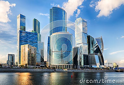 Russia - Moscow skyline, Modern International Bussinec Center Editorial Stock Photo