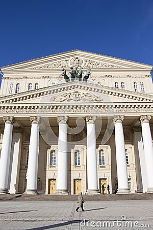 Russia, Moscow. The State Academic Bolshoi Theatre. Editorial Stock Photo