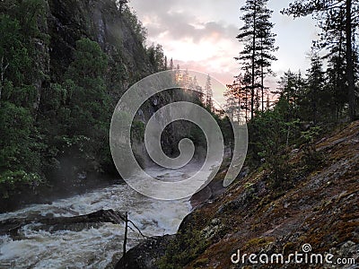 Russia, Murmansk region, the Arctic Circle, Karelia, the Tumcha River Stock Photo