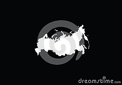 Russia outline map national borders Vector Illustration
