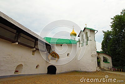 Russia, Pechory. The Pskov-Caves monastery. The Saint Nicholas Church. Editorial Stock Photo