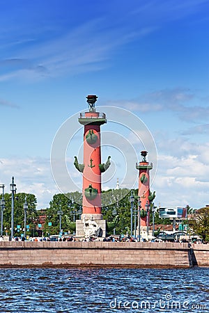 Russia. Petersburg.Rostral columns. Stock Photo