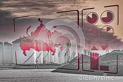 Russia and pipelines of energy sector Stock Photo