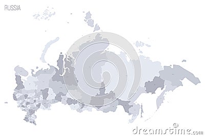 Russia political map of administrative divisions Vector Illustration