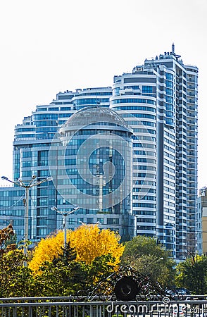 Russia, Rostov-on-Don, Cityscape of Rostov-on-Don. High-rise buildings. Autumn in the city Stock Photo