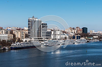 Russia, Rostov-on-Don - March 20, 2017: View of the city Rostov-on-Don and embankment Editorial Stock Photo