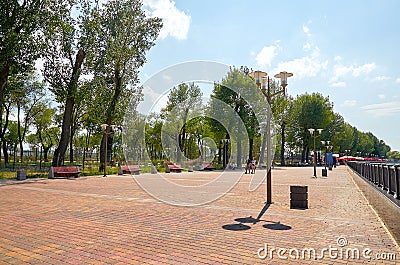 Russia. Park `Levoberezhny` next to the stadium `Rostov-Arena`. July 01, 2018 Editorial Stock Photo