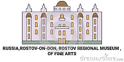 Russia,Rostovondon, Rostov Regional Museum , Of Fine Arts travel landmark vector illustration Vector Illustration