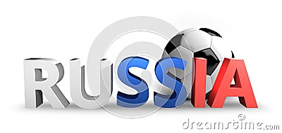 Russia russian Football soccer sports realistic 3D render Stock Photo