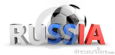 Russia russian Football soccer sports realistic 3D render Stock Photo