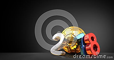 2018 russia russian soccer football ball 3d rendering Cartoon Illustration