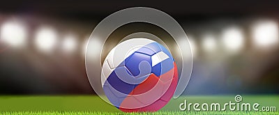 Russia russian soccer football ball 3d rendering Cartoon Illustration